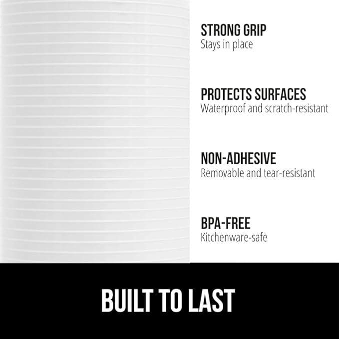 GORILLA GRIP DuraGuard Shelf Liner, 24x30 Non-Adhesive Cabinet Liners for Kitchen Drawers, Shelves, Refrigerator, Pantry Storage, Bathroom Closet, Durable Waterproof BPA Free Ribbed Plastic, White