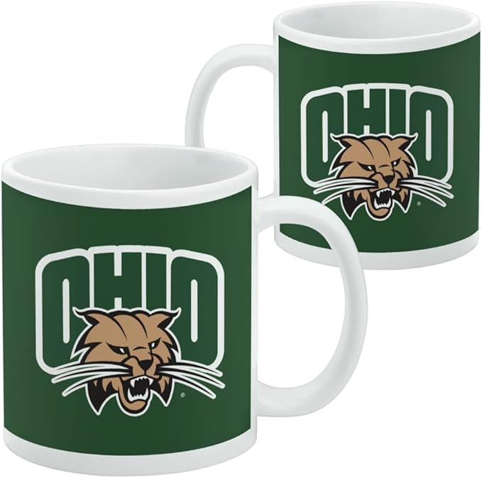 Ohio University Primary Logo Ceramic Coffee Mug, Novelty Gift Mugs for Coffee, Tea and Hot Drinks, 11oz, White
