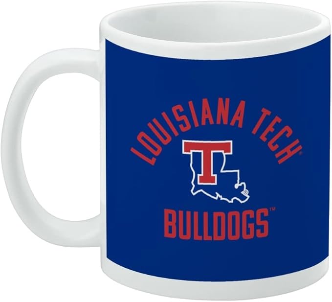 Louisiana Tech University Official Logo Ceramic Coffee Mug, Novelty Gift Mugs for Coffee, Tea and Hot Drinks, 11oz, White