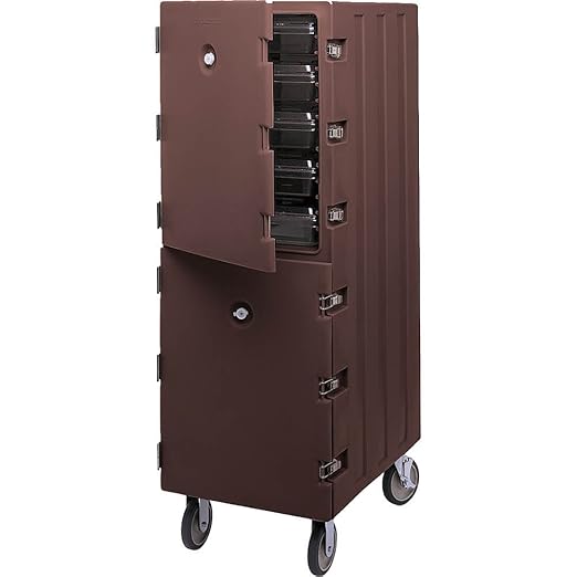 Cambro 1826DBC131 Dark Brown Double Compartment Food Storage Box Camcart Carrier