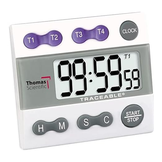 labForce (Powered by Thomas Scientific) 4-Channel Alarm Timer | Easy on The Eyes with a High-Decibel Alarm for Repetitive Testing (1 Each)
