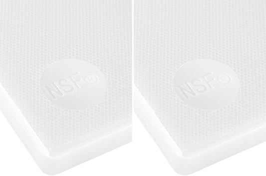 CURTA 2-Pack Cutting Boards for Kitchen, 18" x 12" x 0.5" White Color Coded Plastic Chopping Board with Anti Slip Surface Dishwasher Safe