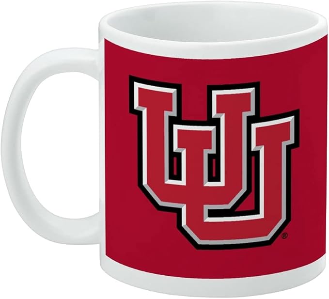 University of Utah Logo Ceramic Coffee Mug, Novelty Gift Mugs for Coffee, Tea and Hot Drinks, 11oz, White