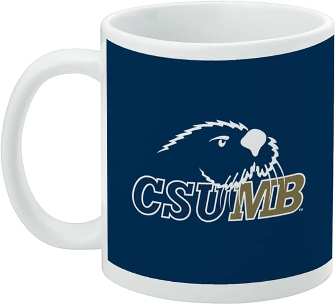 California State University Monterey Bay Primary Logo Ceramic Coffee Mug, Novelty Gift Mugs for Coffee, Tea and Hot Drinks, 11oz, White