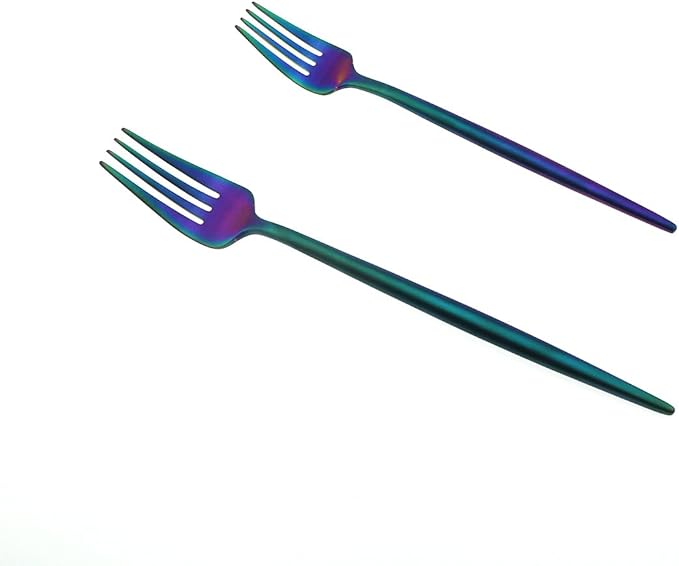 JASHII 18/10 Stainless Steel 20-Piece Matte Rainbow Colorful Flatware Set,Dinner Knife Fork Salad Fork Dessert Spoon, Service for 4, Luxury Silverware Cutlery Utensil Sets