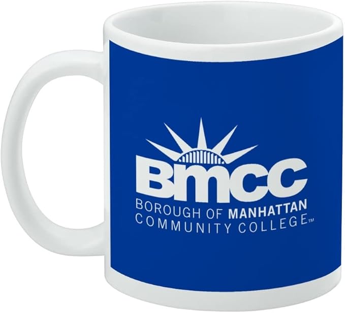 Borough of Manhattan Community College Primary Logo Ceramic Coffee Mug, Novelty Gift Mugs for Coffee, Tea and Hot Drinks, 11oz, White