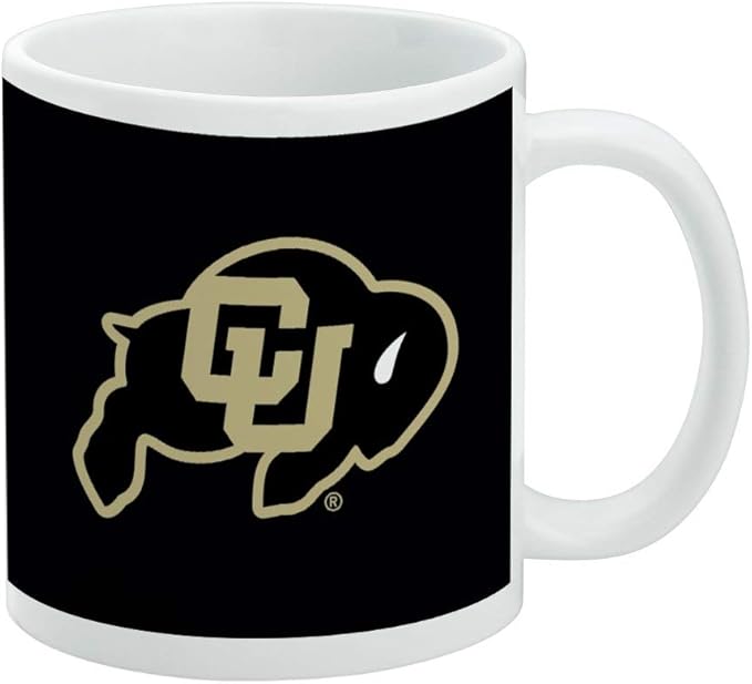 University of Colorado Logo Ceramic Coffee Mug, Novelty Gift Mugs for Coffee, Tea and Hot Drinks, 11oz, White