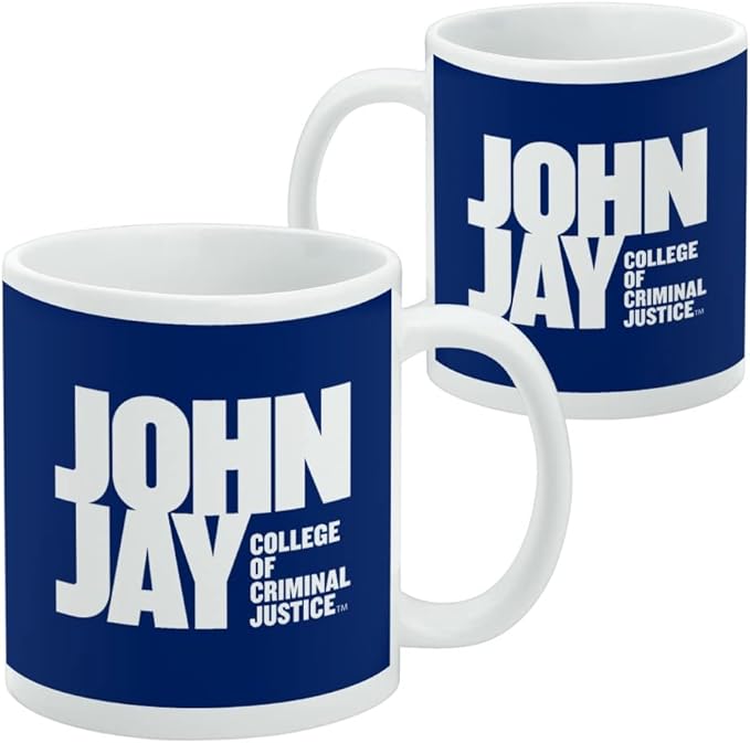 John Jay College of Criminal Justice Primary Logo Ceramic Coffee Mug, Novelty Gift Mugs for Coffee, Tea and Hot Drinks, 11oz, White