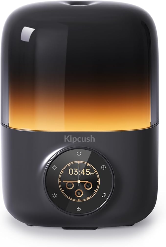 Kipcush Essential Oil Diffuser, 250ML Humidifier withWhite Noise Machine, LED Mood Lighting, TouchScreen,Timer, Auto-Off