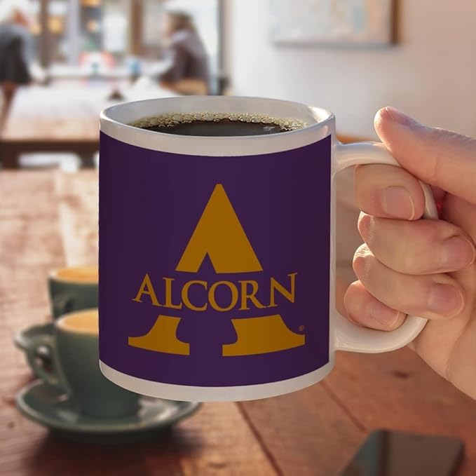 Alcorn Primary Logo Ceramic Coffee Mug, Novelty Gift Mugs for Coffee, Tea and Hot Drinks, 11oz, White