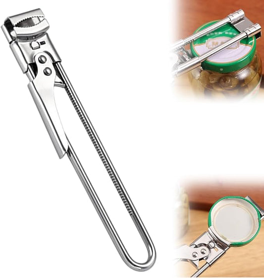Adjustable Stainless Steel Jar Opener, 2026 Upgraded Easy Grip Jar Opener, Adjustable Bottle Can Opener for Weak Hands Seniors, Lid Remover Tool Kitchen Gadgets 1 Pcs