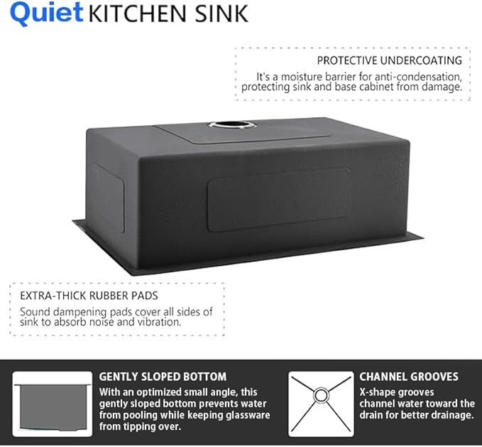 33''x22'' Kitchen Sink with Digital Display, Nano Slidable Kitchen Sinks with Knife Holder & Faucet Combo Set, Drop-in Stainless Steel Single Bowl Workstation Sink with Accessories, Black