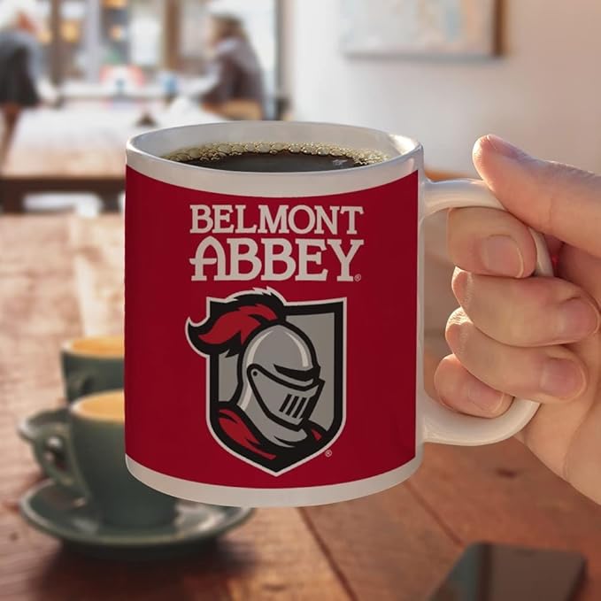 Belmont Abbey College Primary Logo Ceramic Coffee Mug, Novelty Gift Mugs for Coffee, Tea and Hot Drinks, 11oz, White