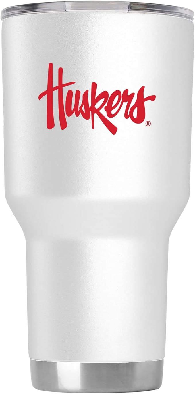 Gametime Sidekicks Nebraska 30oz White Stainless Steel Tumbler