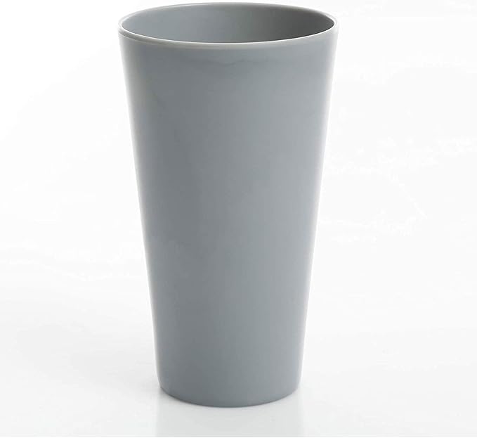 Gibson 99897.16R Home Soho Grayson Square Melamine Everyday 16 Pc Reactive Glaze Dinnerware Set Plates, Bowls, & Cups, Dishwasher Safe, Grey (4 Pack)