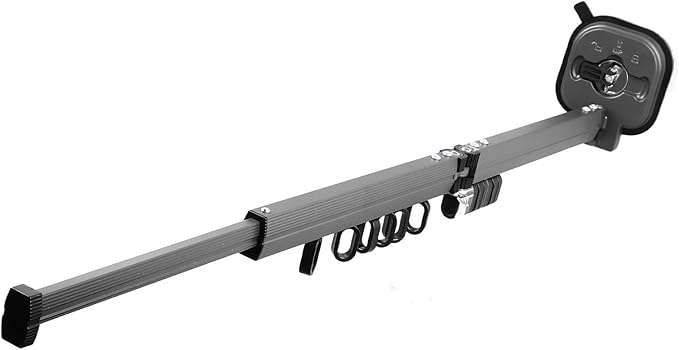 GOTOTOP 吸盤式物干し Retractable Laundry Rack, Aluminium, Space Saving Clothes Drying Rack with Strong Suction Cups, 92cm for Indoor and Outdoor Use