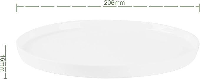 Bone China Cone Shape, Elegance White Plate 8.25", Set of 6