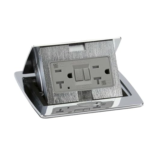 Lew Electric Pop Up Countertop Electrical Outlet, GFCI Receptacle (Chrome)