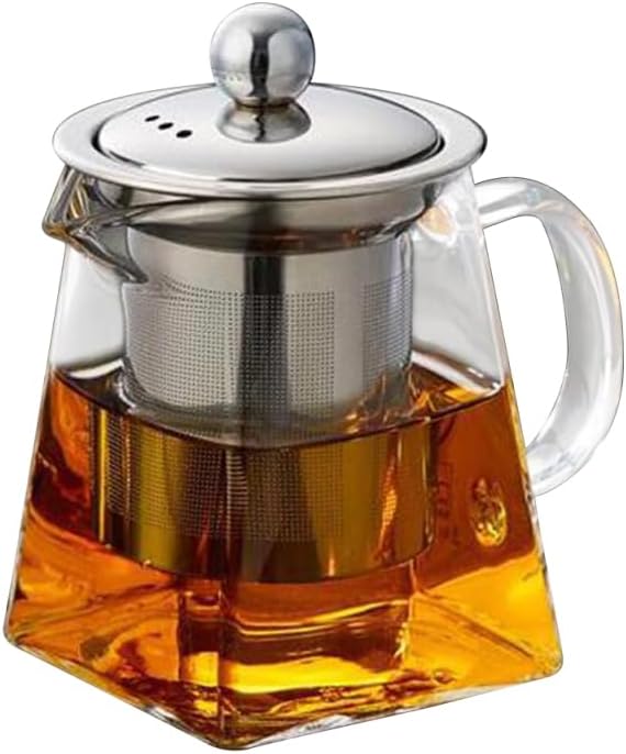 Homoyoyo Tea Kettle Stovetop Whistling Glass Tea Pot Strainer 950ml Infuser Teapot Kettle for