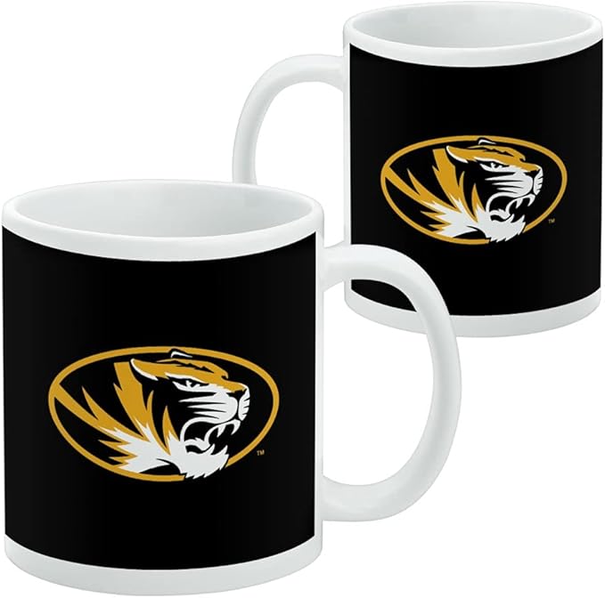 University of Missouri Primary Logo Ceramic Coffee Mug, Novelty Gift Mugs for Coffee, Tea and Hot Drinks, 11oz, White