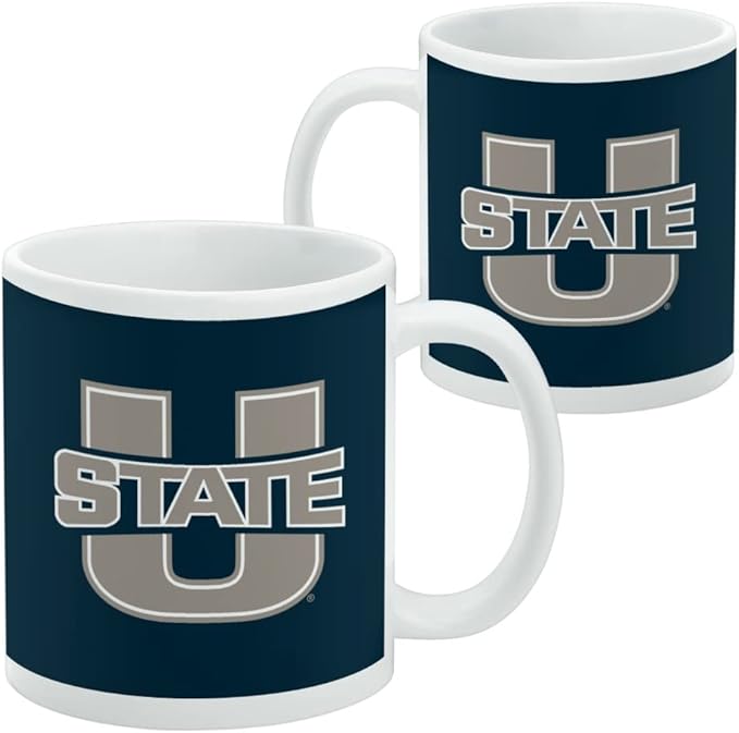 Utah State University Primary Logo Ceramic Coffee Mug, Novelty Gift Mugs for Coffee, Tea and Hot Drinks, 11oz, White