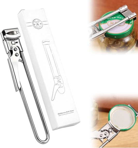 Adjustable Stainless Steel Jar Opener, 2026 New Can Opener for Weak Hands, Multifunctional Jar Lid Gripper Bottle Opener with Non Slip Grip, Kitchen Gadgets Accessories (1, S)