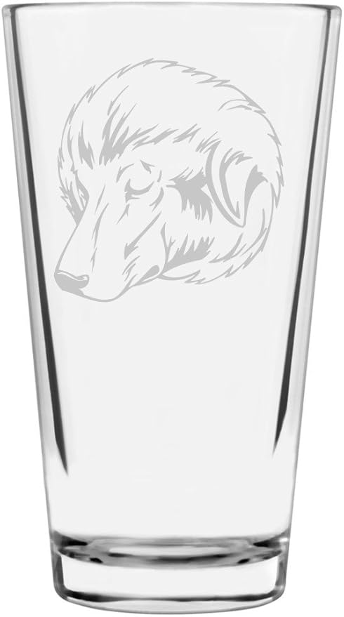 Bakharwal Custom Personalized Dog Themed Etched All Purpose 16oz Pint Glass