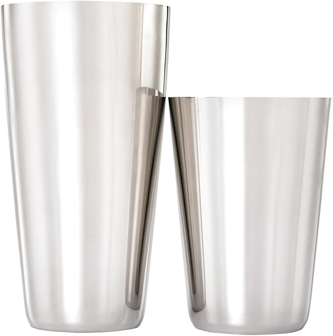 Barfly Superfly Tin Set Cocktail Shaker, (18 oz and 28 oz), Heavyweight Stainless, (M37161)