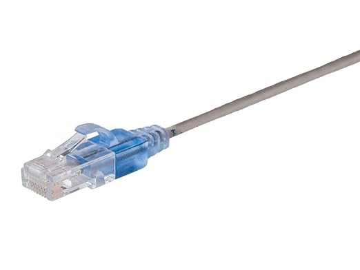 Monoprice Cat6A 6in Gray 10-Pk Patch Cable UTP 30AWG 10G Pure Bare Copper Snagless RJ45 SlimRun Series Ethernet Cable