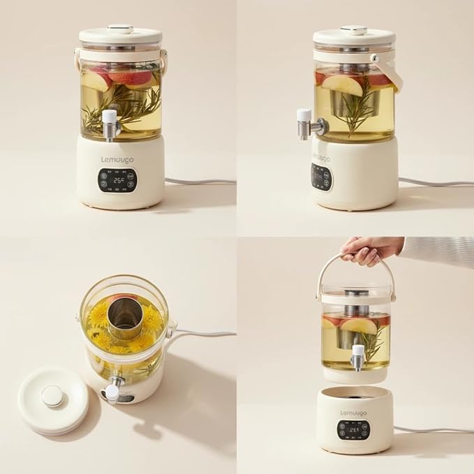 Lemuugo Electric Tea Maker, 3L Multi-Function Kettle for Brewing Tea, Wine, Soup, Fruit Enzyme，Large capacity