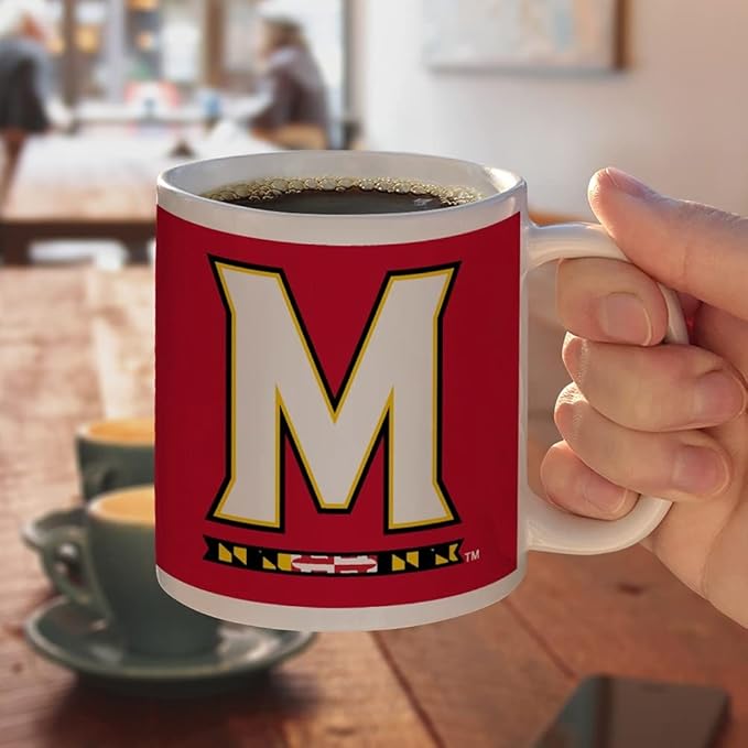 University of Maryland Primary Logo Ceramic Coffee Mug, Novelty Gift Mugs for Coffee, Tea and Hot Drinks, 11oz, White
