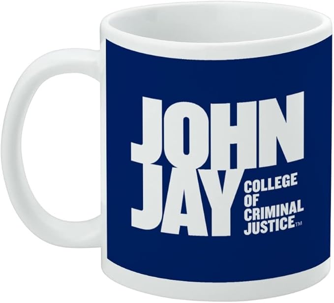 John Jay College of Criminal Justice Primary Logo Ceramic Coffee Mug, Novelty Gift Mugs for Coffee, Tea and Hot Drinks, 11oz, White