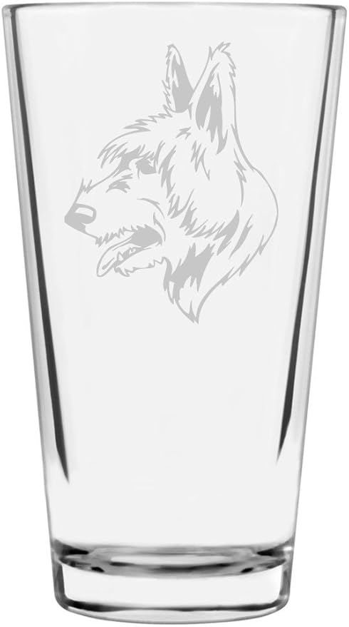 Bouvier des Ardennes Custom Personalized Dog Themed Etched All Purpose 16oz Pint Glass