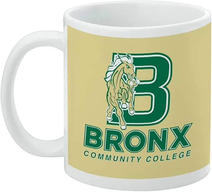Bronx Community College Primary Logo Ceramic Coffee Mug, Novelty Gift Mugs for Coffee, Tea and Hot Drinks, 11oz, White