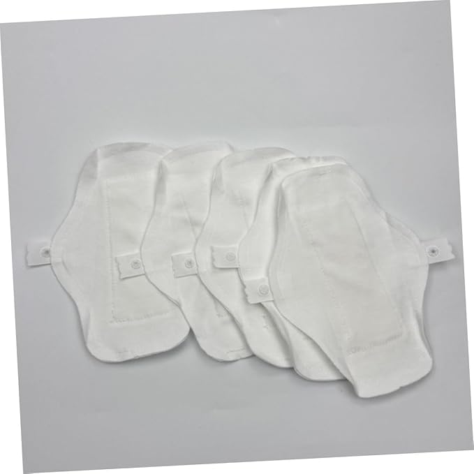 3pcs Reusable Cloth Menstrual Pads Washable Cotton Sanitary Towels with Button Fastening Soft Liners for Women Travel and Daily Use