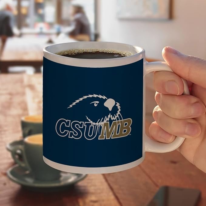 California State University Monterey Bay Primary Logo Ceramic Coffee Mug, Novelty Gift Mugs for Coffee, Tea and Hot Drinks, 11oz, White