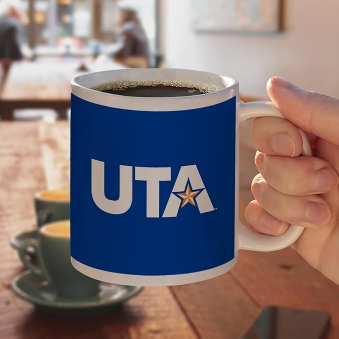 Texas at Arlington Primary Logo Ceramic Coffee Mug, Novelty Gift Mugs for Coffee, Tea and Hot Drinks, 11oz, White