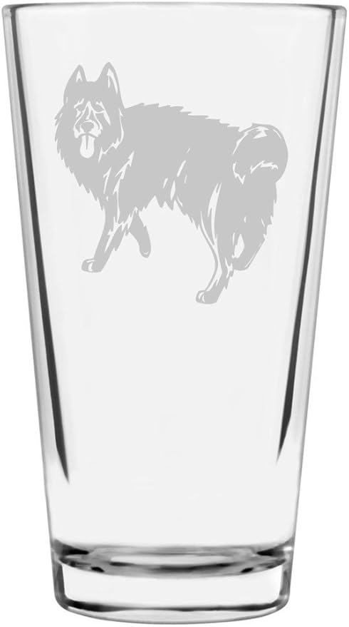 Black Norwegian Elkhound Custom Personalized Dog Themed Etched All Purpose 16oz Pint Glass