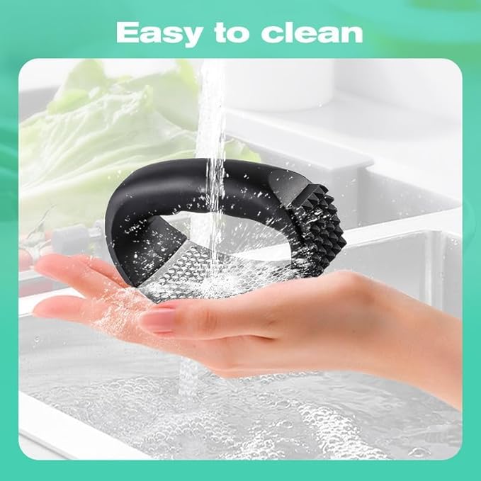 Upgraded Garlic Press Rocker, 2024 New Stainless Steel Garlic Presser, Garlic Mincer Crusher Masher with Peeler and Cleaning Brush, Garlic Chopper for Smash Garlic Kitchen Gadgets Tools (Green)