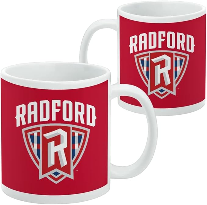 Radford University Primary Logo Ceramic Coffee Mug, Novelty Gift Mugs for Coffee, Tea and Hot Drinks, 11oz, White