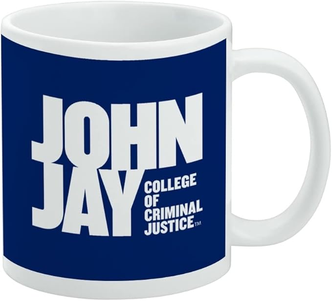 John Jay College of Criminal Justice Primary Logo Ceramic Coffee Mug, Novelty Gift Mugs for Coffee, Tea and Hot Drinks, 11oz, White