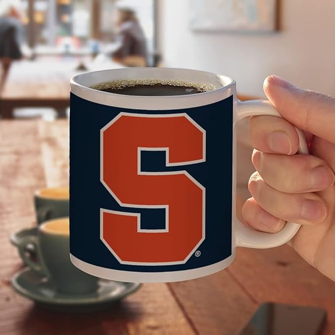 Syracuse University Logo Ceramic Coffee Mug, Novelty Gift Mugs for Coffee, Tea and Hot Drinks, 11oz, White