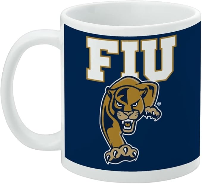 Florida International University Primary Logo Ceramic Coffee Mug, Novelty Gift Mugs for Coffee, Tea and Hot Drinks, 11oz, White