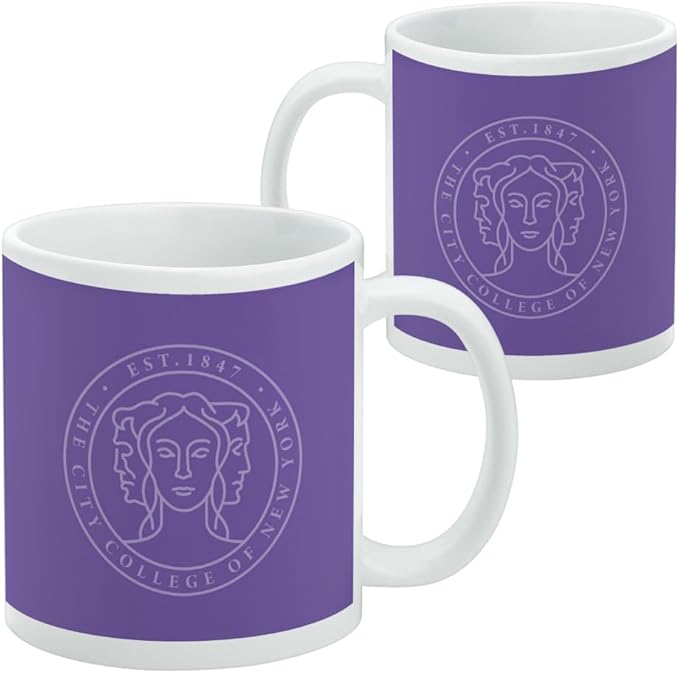 City College of New York Primary Logo Ceramic Coffee Mug, Novelty Gift Mugs for Coffee, Tea and Hot Drinks, 11oz, White