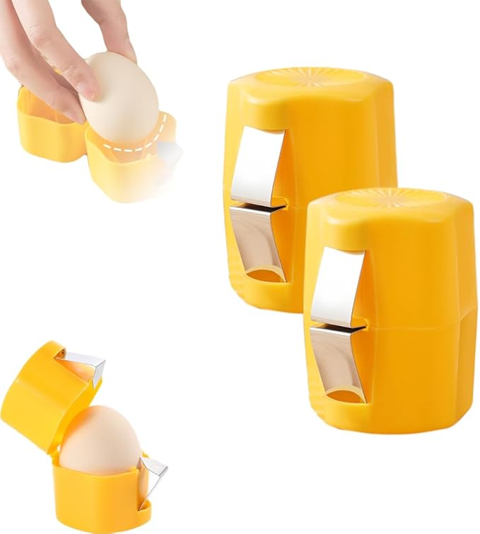 Egg opener, Upgrade Stainless Steel Egg Cutter Egg Cracker Tool Multifunctional Egg Cutter Multipack, 2026 New Egg Shell Separator for Raw Eggs Gadgets Cracker Tool (2, Yellow)