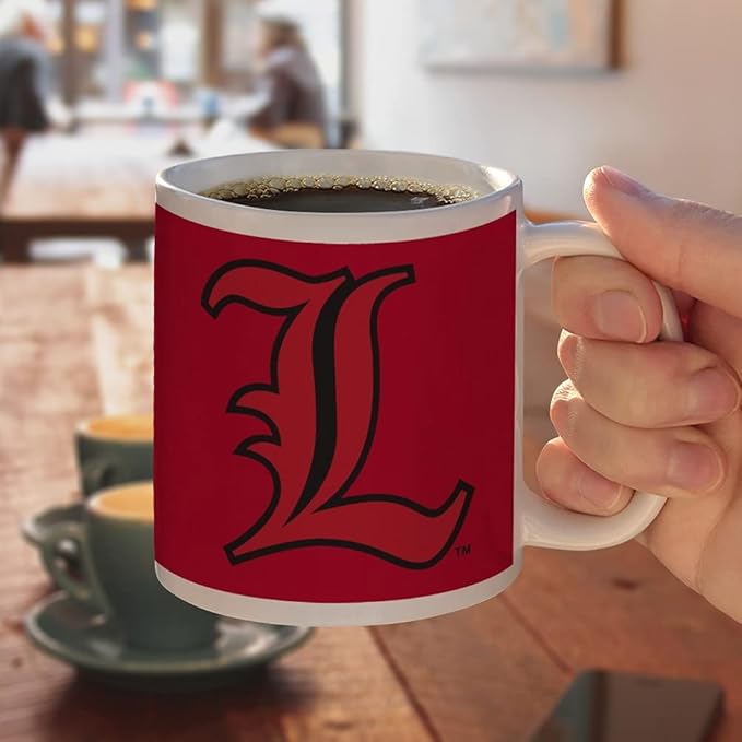 University of Louisville Primary Logo Ceramic Coffee Mug, Novelty Gift Mugs for Coffee, Tea and Hot Drinks, 11oz, White