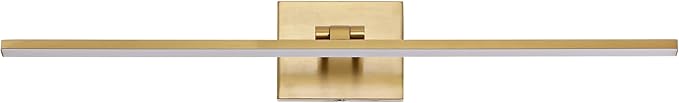 JONATHAN Y JYL7163A Santino 28" Modern Minimalist Swivel Integrated Dimmable LED Rechargeable Picture Light with Touch Sensor for Bedroom, Living Room, Kitchen, Office, Brass Gold
