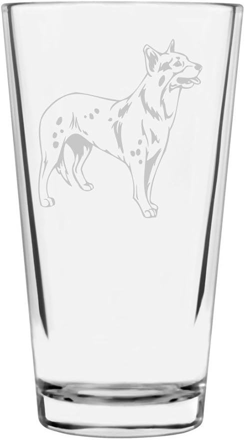 Australian Cattle (ACD) Dog Themed Etched All Purpose 16oz Pint Glass