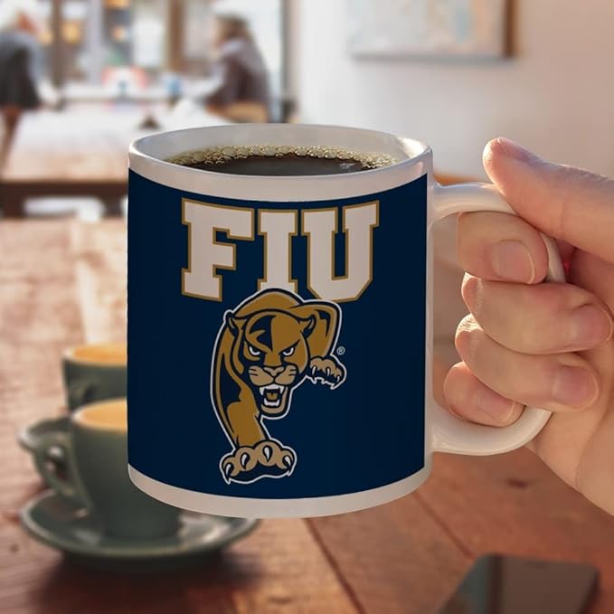 Florida International University Primary Logo Ceramic Coffee Mug, Novelty Gift Mugs for Coffee, Tea and Hot Drinks, 11oz, White