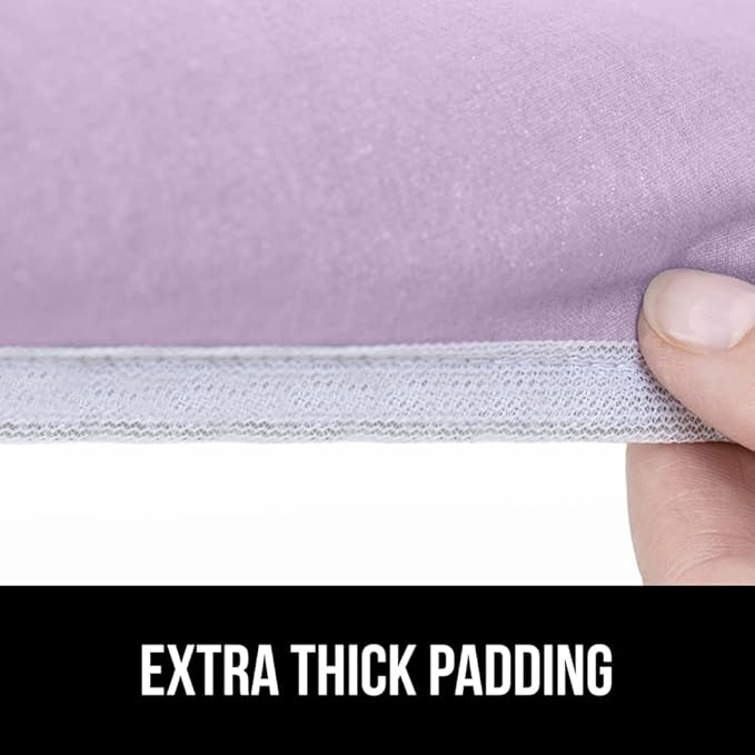 GORILLA GRIP The Original Ironing Board Cover and Pad, Silicone Coating, Thick Scorch Resistant Padding, Heavy Duty Iron Covers Standard Boards, Hook and Loop Fastener Strap, Light Purple, 15x54